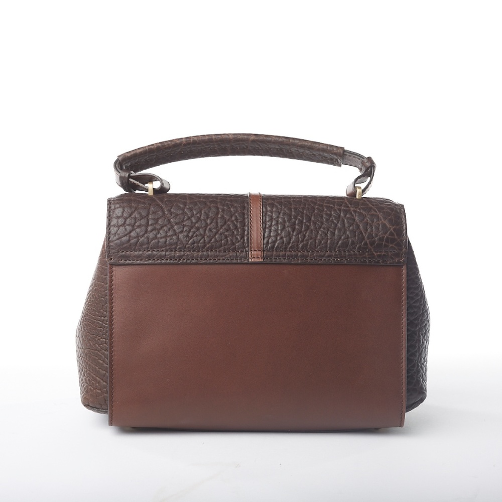 ❌ NWT Santoni Two-tone Brown Leather Handbag - Picture 2 of 15